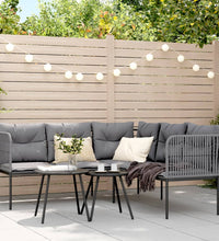 Gartensofa in L-Form mit Kissen Schwarz Stahl und Textilene