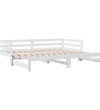 Tagesbett Ausziehbar Weiß 90x200 cm Massivholz Kiefer
