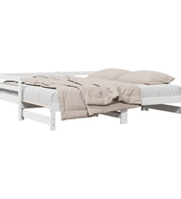 Tagesbett Ausziehbar Weiß 90x200 cm Massivholz Kiefer