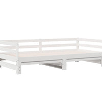 Tagesbett Ausziehbar Weiß 90x200 cm Massivholz Kiefer