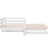Tagesbett Ausziehbar Weiß 90x200 cm Massivholz Kiefer