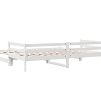 Tagesbett Ausziehbar Weiß 90x200 cm Massivholz Kiefer