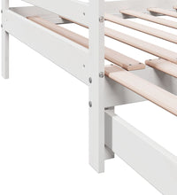 Tagesbett Ausziehbar Weiß 90x200 cm Massivholz Kiefer