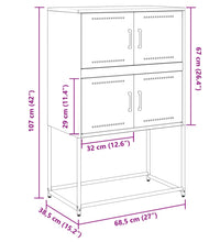 Sideboard Rosa 68,5x38,5x107 cm Stahl