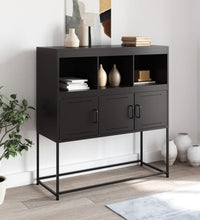 Sideboard Schwarz 100,5x39x107 cm Kaltgewalzter Stahl