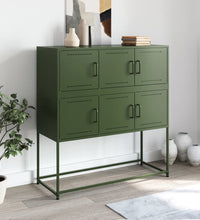 Sideboard Olivgrün 100,5x39x107 cm Stahl