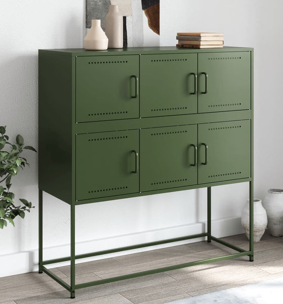 Sideboard Olivgrün 100,5x39x107 cm Stahl