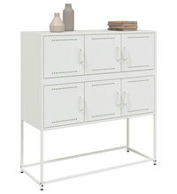 Sideboard Weiß 100,5x39x107 cm Kaltgewalzter Stahl