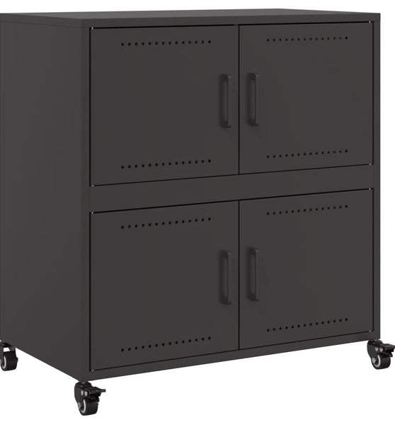 Sideboard Schwarz 68,5x39x72 cm Kaltgewalzter Stahl