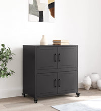 Sideboard Schwarz 68,5x39x72 cm Kaltgewalzter Stahl