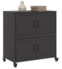 Sideboard Schwarz 68,5x39x72 cm Kaltgewalzter Stahl