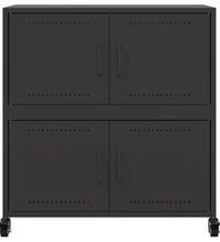 Sideboard Schwarz 68,5x39x72 cm Kaltgewalzter Stahl