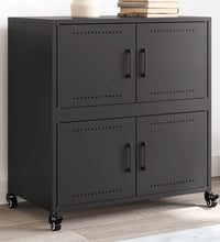 Sideboard Schwarz 68,5x39x72 cm Kaltgewalzter Stahl