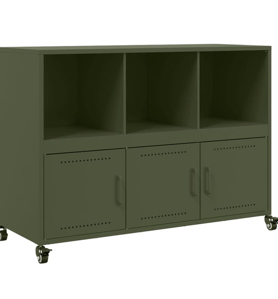 Sideboard Olivgrün 100,5x39x72 cm Kaltgewalzter Stahl