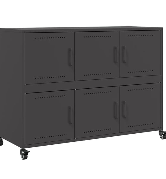 Sideboard Schwarz 100,5x39x72 cm Kaltgewalzter Stahl