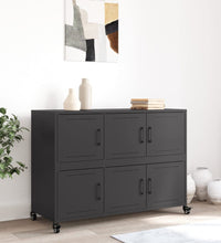 Sideboard Schwarz 100,5x39x72 cm Kaltgewalzter Stahl