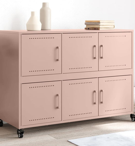 Sideboard Rosa 100,5x39x72 cm Kaltgewalzter Stahl