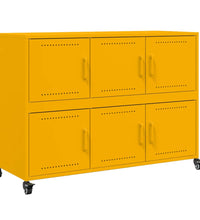 Sideboard Senfgelb 100,5x39x72 cm Kaltgewalzter Stahl