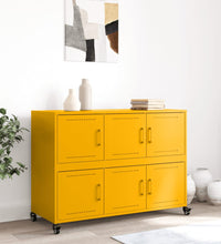 Sideboard Senfgelb 100,5x39x72 cm Kaltgewalzter Stahl