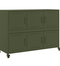 Sideboard Olivgrün 100,5x39x72 cm Kaltgewalzter Stahl