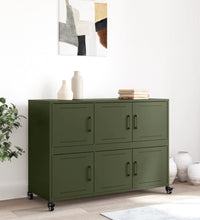 Sideboard Olivgrün 100,5x39x72 cm Kaltgewalzter Stahl