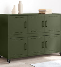 Sideboard Olivgrün 100,5x39x72 cm Kaltgewalzter Stahl