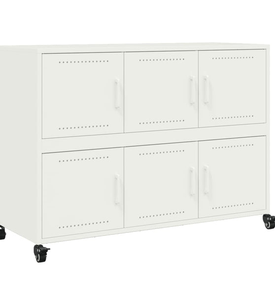 Sideboard Weiß 100,5x39x72 cm Kaltgewalzter Stahl