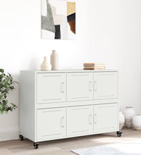 Sideboard Weiß 100,5x39x72 cm Kaltgewalzter Stahl