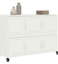 Sideboard Weiß 100,5x39x72 cm Kaltgewalzter Stahl