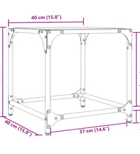 Couchtisch mit Glasplatte Transparent 40x40x40 cm Stahl