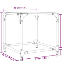 Couchtische mit Glasplatte 2 Stk. Transparent 40x40x40 cm Stahl