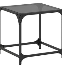 Couchtisch mit Glasplatte Schwarz Transparent 40x40x40 cm Stahl