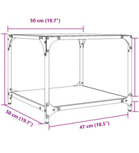 Couchtisch mit Glasplatte Transparent 50x50x40 cm Stahl