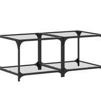 Couchtische mit Glasplatte 2 Stk. Transparent 50x50x40 cm Stahl