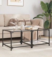 Couchtische mit Glasplatte 2 Stk. Transparent 50x50x40 cm Stahl