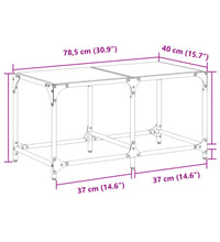 Couchtisch mit Glasplatte Transparent 78,5x40x40 cm Stahl