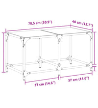 Couchtisch mit Glasplatte Schwarz 78,5x40x40 cm Stahl