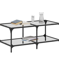 Couchtisch mit Glasplatte Transparent 98,5x50x40 cm Stahl