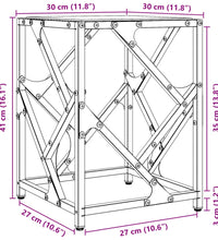 Couchtisch mit Glasplatte Transparent 30x30x41 cm Stahl