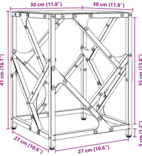 Couchtisch mit Glasplatte Schwarz 30x30x41 cm Stahl