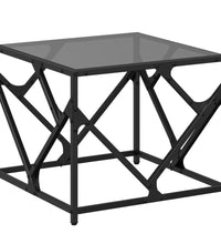 Couchtisch mit Glasplatte Schwarz 50x50x41 cm Stahl