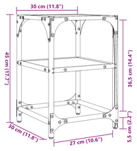 Couchtisch mit Glasplatte Transparent 30x30x45 cm Stahl