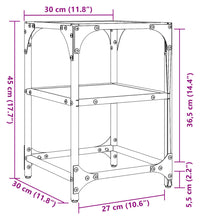 Couchtische mit Glasplatte 2 Stk. Transparent 30x30x45 cm Stahl