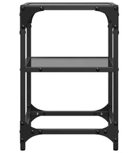 Couchtische mit Glasplatte 2 Stk. Schwarz 30x30x45 cm Stahl