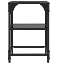 Couchtische mit Glasplatte 2 Stk. Schwarz 30x30x45 cm Stahl