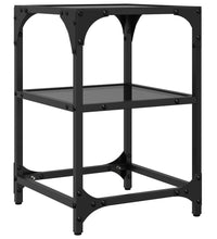 Couchtische mit Glasplatte 2 Stk. Schwarz 30x30x45 cm Stahl