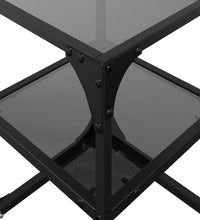 Couchtische mit Glasplatte 2 Stk. Schwarz 30x30x45 cm Stahl
