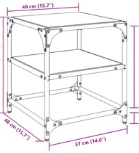 Couchtische mit Glasplatten 2 Stk. Transparent 40x40x45cm Stahl