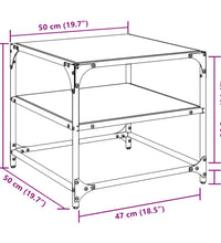 Couchtische mit Glasplatten 2 Stk. Transparent 50x50x45cm Stahl