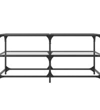 Couchtisch mit Glasplatte Transparent 98,5x50x45 cm Stahl